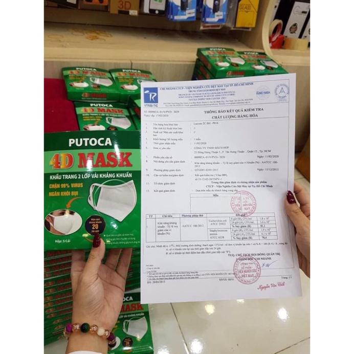 Khẩu trang kháng khuẩn 20 lần giặt PUTOCA ( 1 hộp 5 cái )