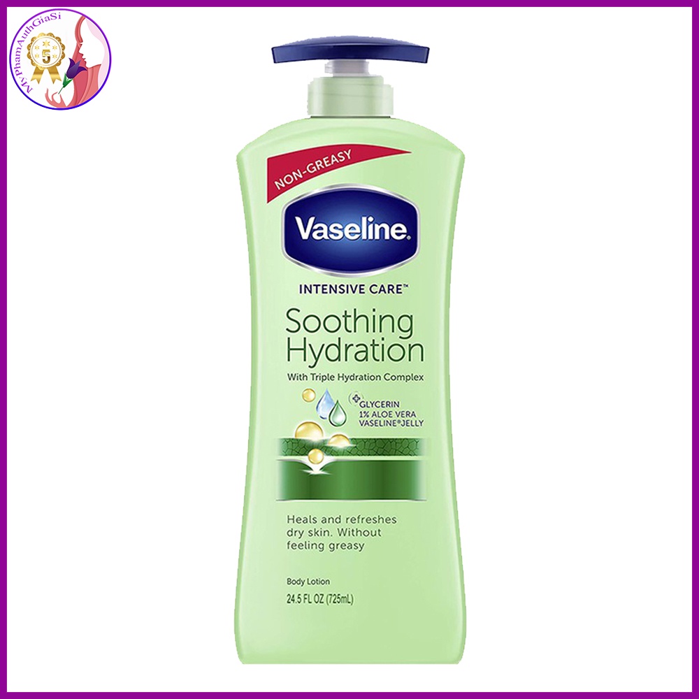 Sữa dưỡng thể Vaseline Aloe Smoothe cấp ẩm và làm trắng da 725ml Ấn Độ