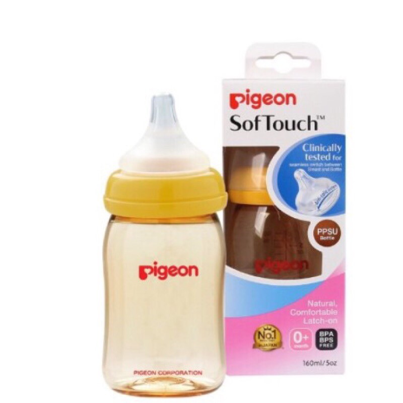 Bình Sữa Pigeon Cổ Rộng PPSU Plus 160ML/ 240ML