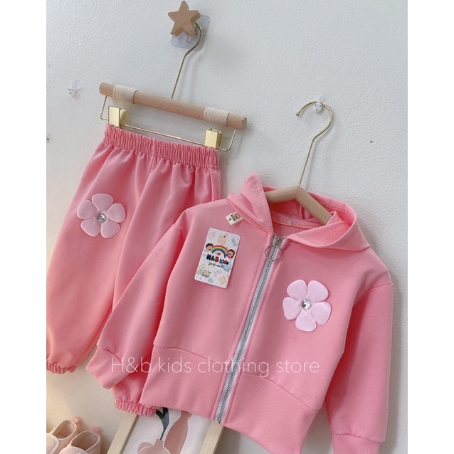 Bộ quần áo thu đông ,bộ quần áo nỉ da cá khoá kéo có mũ siêu đẹp siêu cute