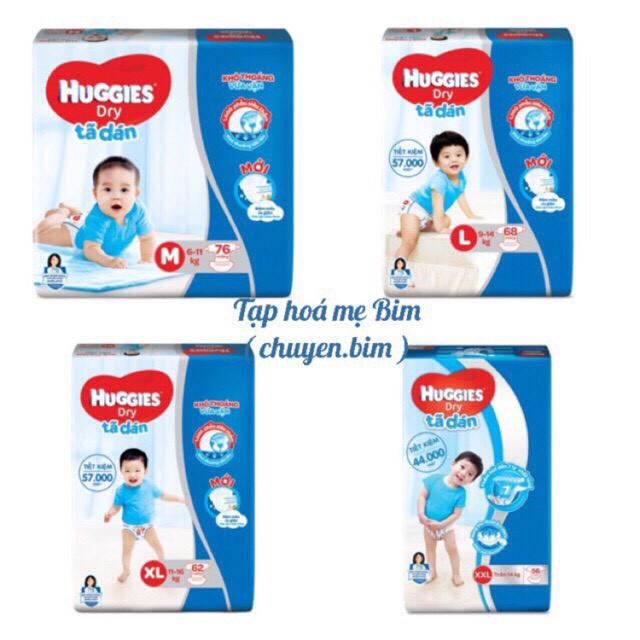 ✅Bỉm Huggies dán size Newborn36,Newborn 58+2, S56, M48, M76, L42, L68, XL38, XL62, XXL34, XXL56