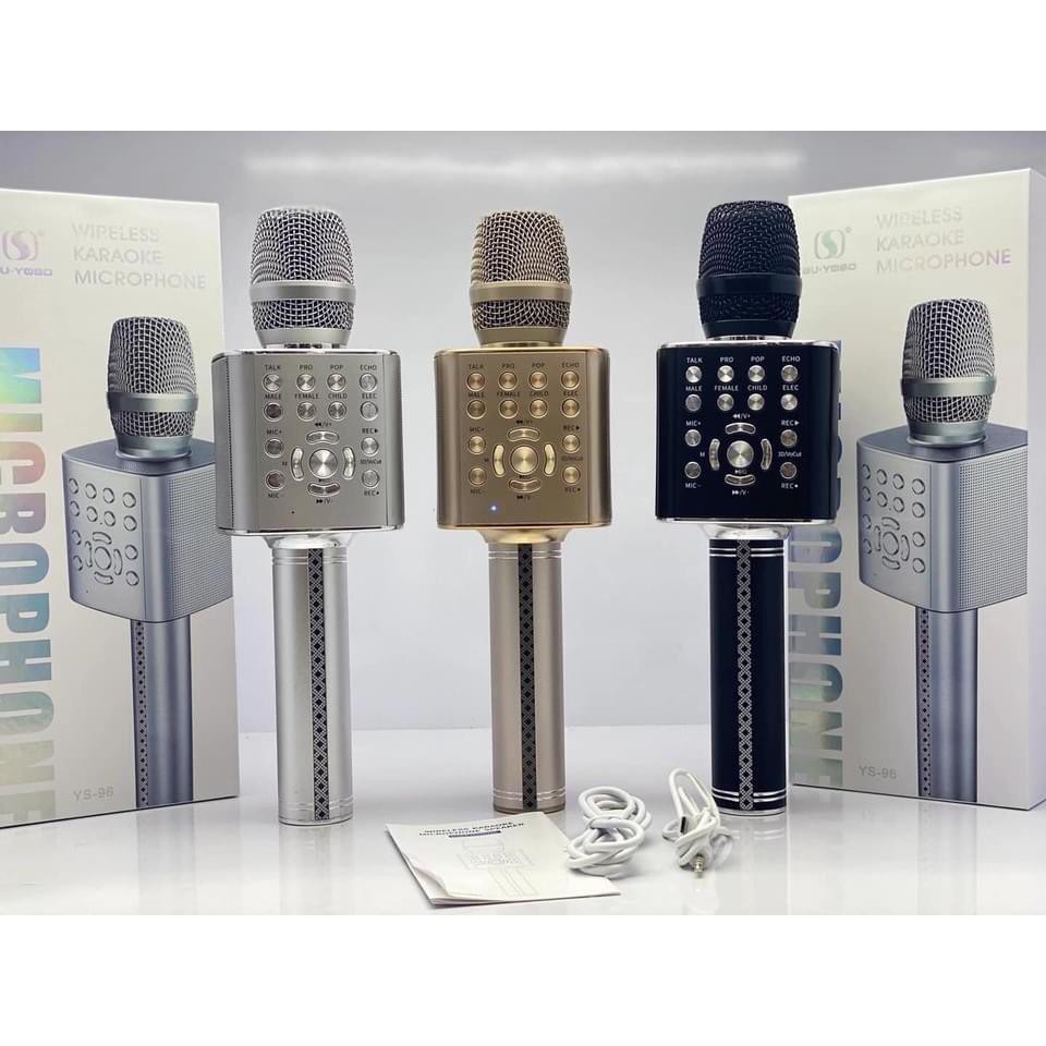 Micro Karaoke Bluetooth Cao Cấp YS-96 Tích Hợp Loa Bass- Livestream Siêu Hay 5.0