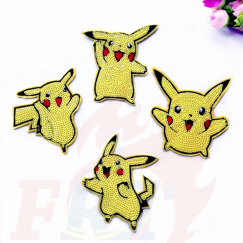 ☸ Anime：Pokemon Go Patch ☸ 1Pc Pikachu Diy Sew On Iron On Badges Patches