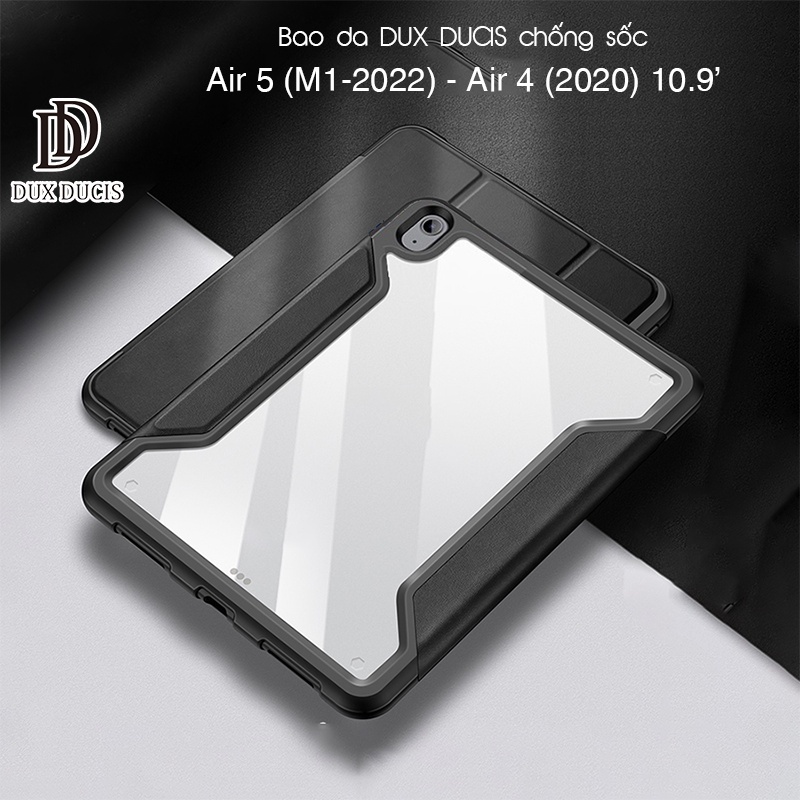 Bao da DUX DUCIS iPad Air 5 (M1-2022)/ Air 4 (10.9'' -2020) - Chống sốc, Có khay đựng bút (SHIELD SERIES)