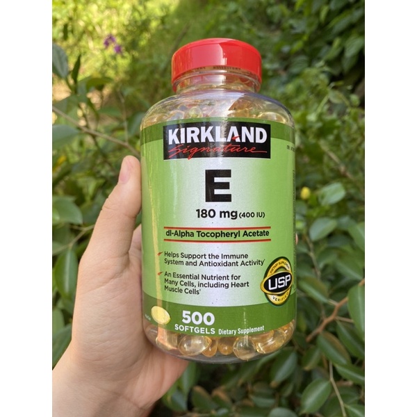 Vitamin E Kirkland Mỹ 400IU 500 viên làm mịn da, giảm nếp nhăn, chống oxi hóa