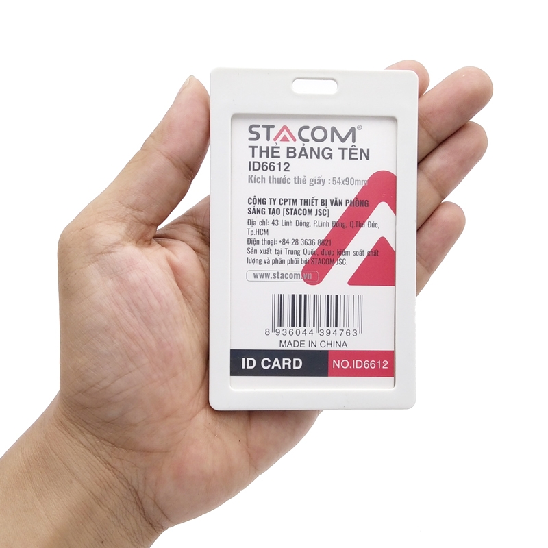 Bảng Tên Nhựa Stacom ID6612 - Màu Trắng