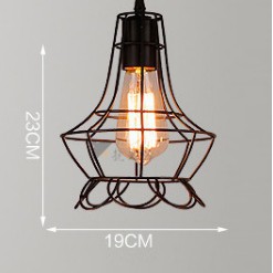 Đèn thả khung sắt nghệ thuật, đèn thả bàn ăn TSIB (gồm bóng)