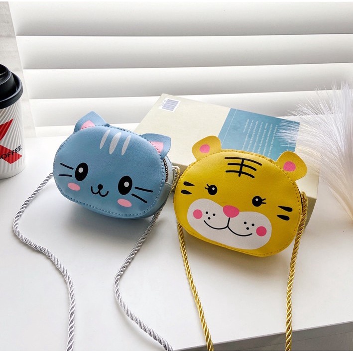 Túi Đeo Chéo Da PU Hình Thú Dễ Thương Cho Bé