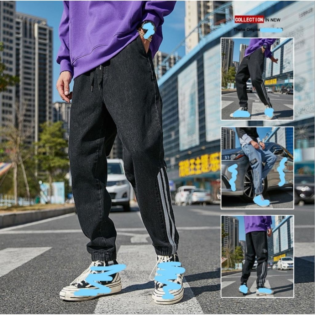 quần jeans jogger có phản quang cá tính nổi bật