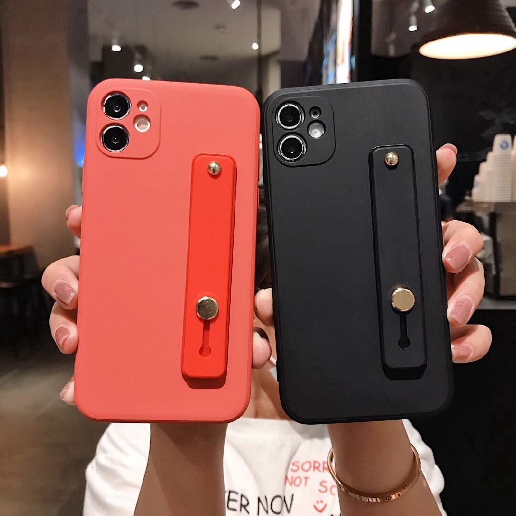 Ốp điện thoại silicon dẻo nhám có dây cầm 7 màu tùy chọn cho iPhone 11 pro max iphone7+ 8 Plus IPX iPhone Xr XS MAX
