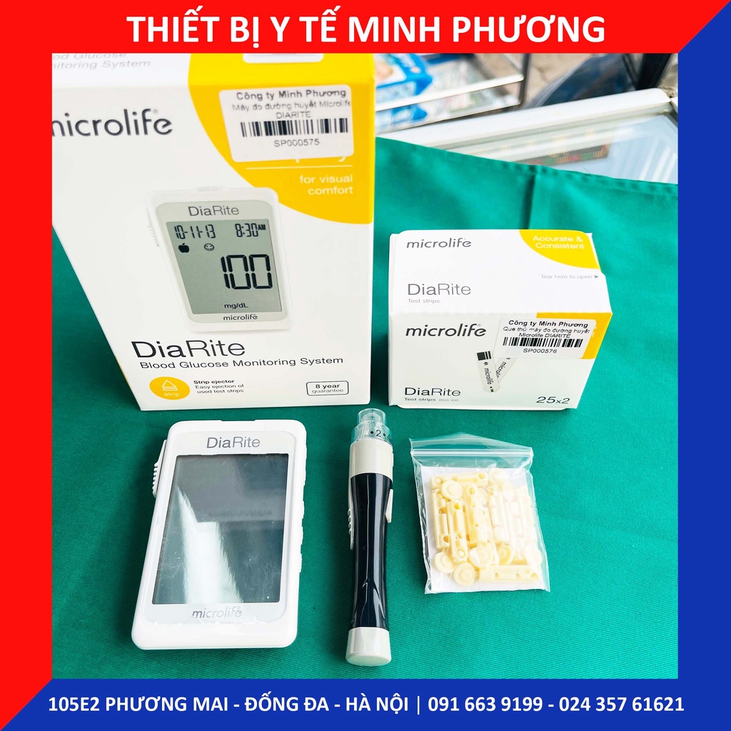 Máy đo đường huyết, que thử tiểu đường Microlife DIARITE