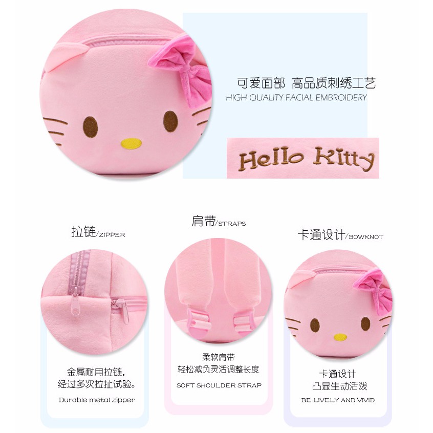 Balo Đi Học Hình Hello Kitty Xinh Xắn Cho Bé Gái