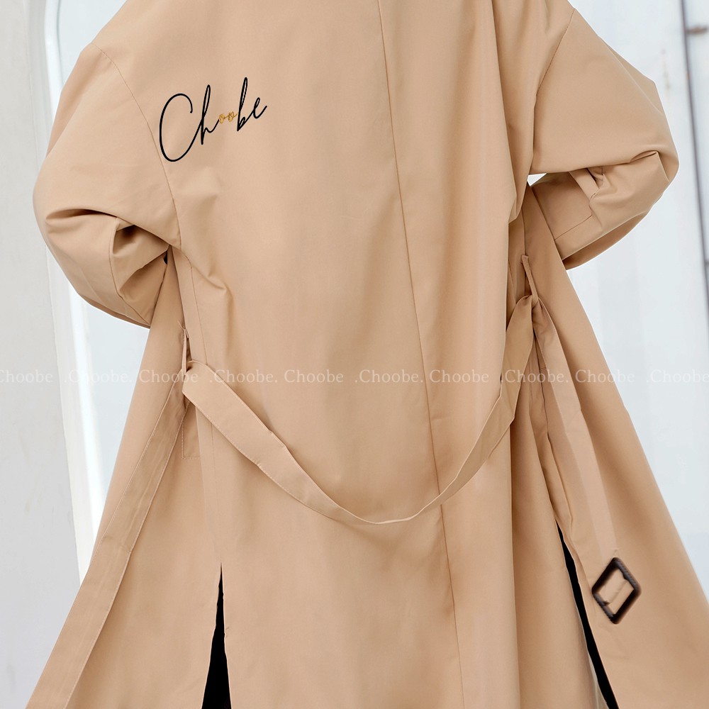 Áo khoác nữ Choobe dáng dài, măng tô vải kaki có lớp lót, phong cách thanh lịch, sang trọng  | BigBuy360 - bigbuy360.vn