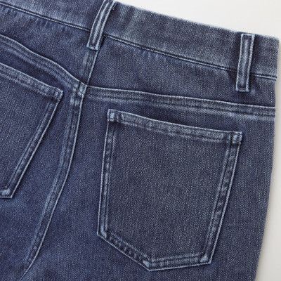 Quần UNQL chất jean thun wash màu loang dáng skinny lưng bảng thun to có 2 túi sau
