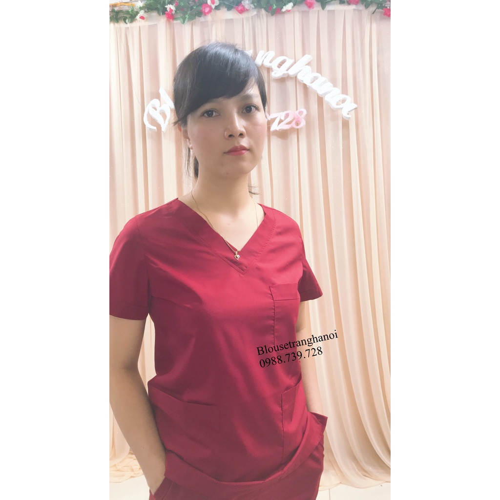 Bộ Scrups bác sĩ, bộ kĩ thuật viên phòng mổ, quần áo blouse nữ- Blouse trắng hà nội