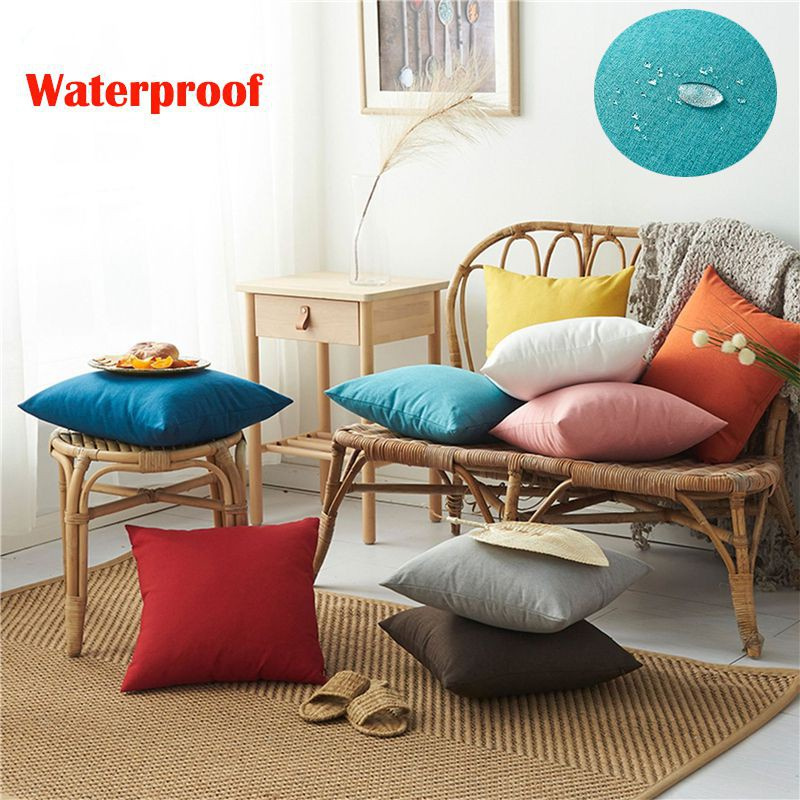 2023 Waterproof Garden Cushion Covers Furniture Outdoor Indoor Seats Pillow Cases