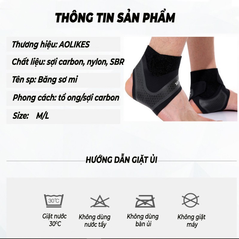 Băng Cuốn Bảo Vệ Mắt Cá Chân Chơi Thể Thao Thoáng Khí Aolikes AL7130