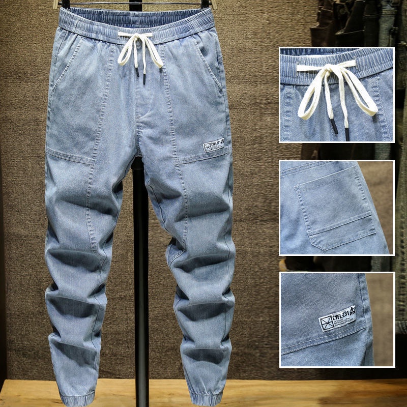 Áo liền quần Jeans Dài Dáng Rộng Lưng Thun Co Giãn Thời Trang Cho Nam