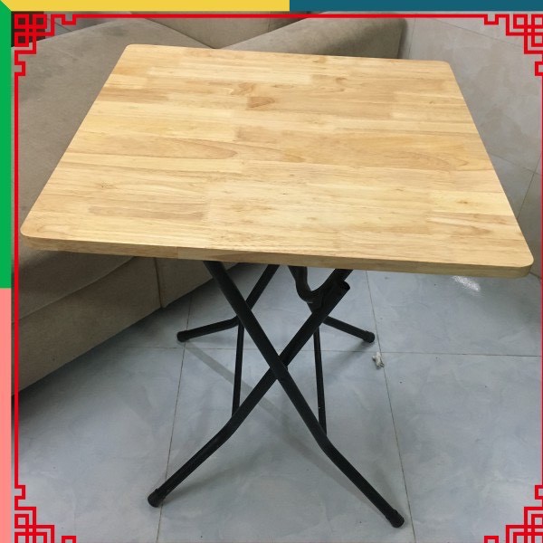 Bàn cà phê 𝐅𝐑𝐄𝐄 𝐒𝐇𝐈𝐏 bàn gấp gọn gỗ cao su vuông 60x60 cao 72 cm