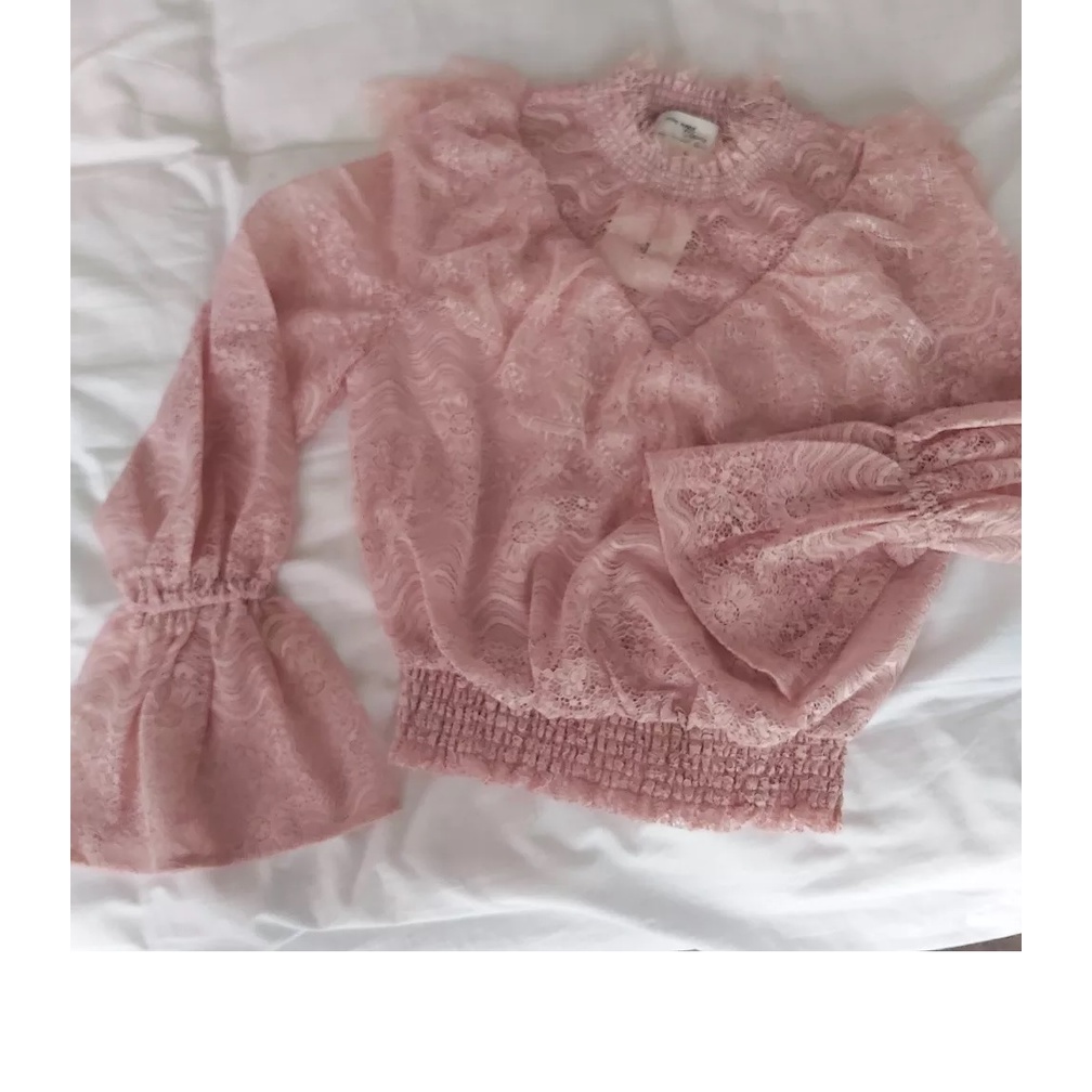 Vero Moda Áo Voan Tay Bèo Nhún Ren Cổ Cao Cho Nữ 321151005