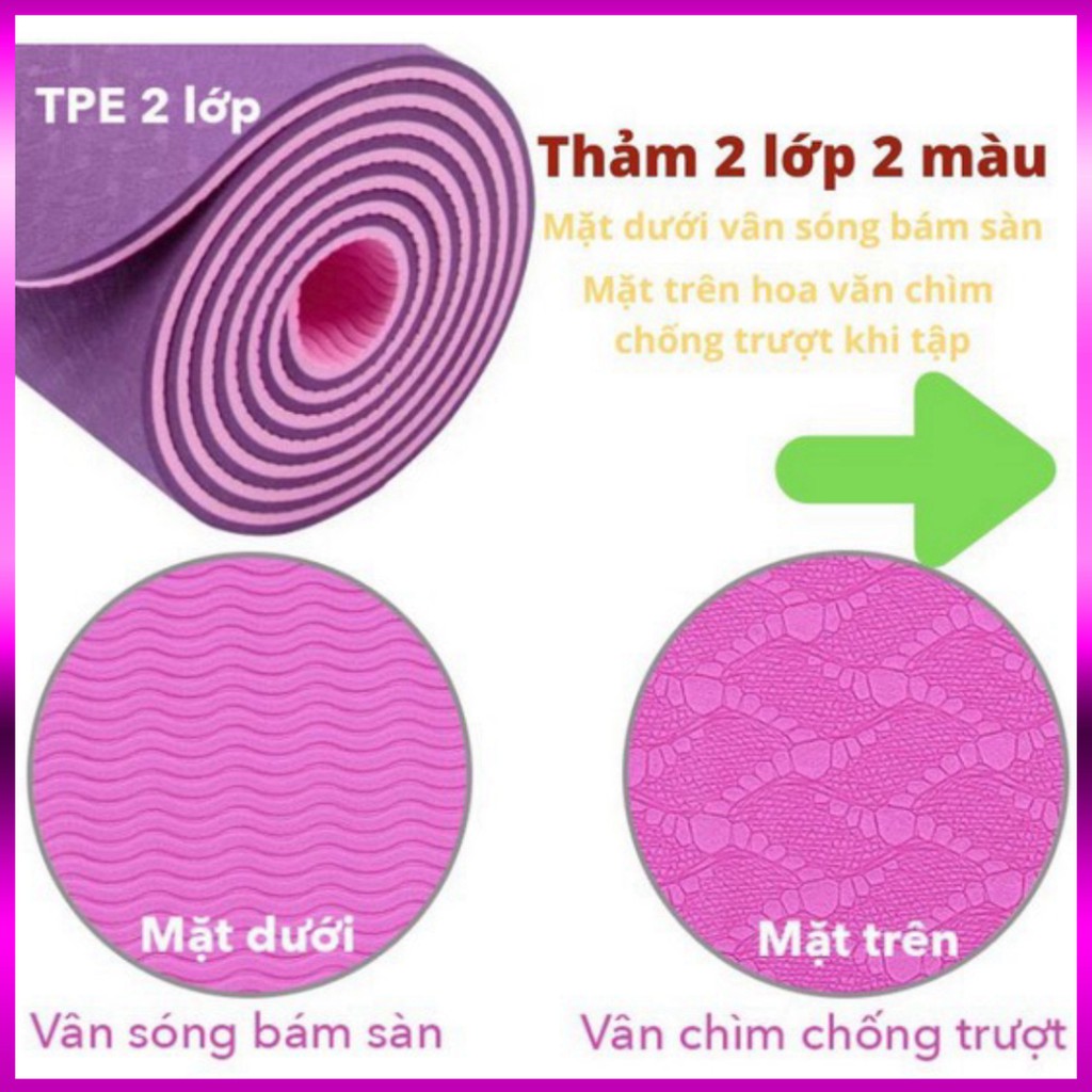 Thảm Tập Yoga 2 Lớp Tpe Chống Trơn Trượt