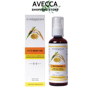 Dầu Cám Gạo Milaganics (100ml) Dưỡng Ẩm Ngăn Ngừa Sự Hình Thành Vết Nhăn, Vết Rạn Trên Da Giúp Da Mềm Mượt, Căng Mịn