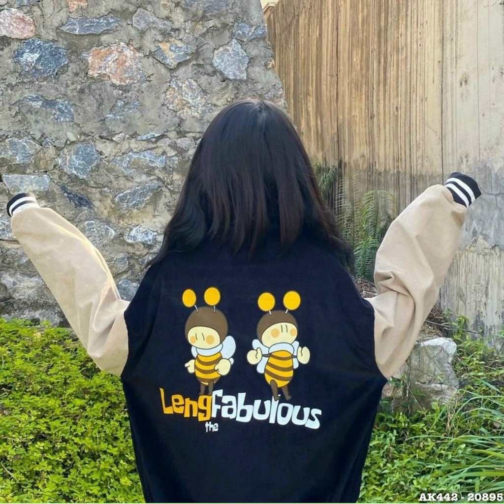 Áo Khoác Nữ, Áo Bomber Nam Nữ Form Rộng Unisex Thêu Bee Chất Nỉ Ngoại Dày Dặn Hàng Loại 1, Siêu Bán Chạy. | BigBuy360 - bigbuy360.vn