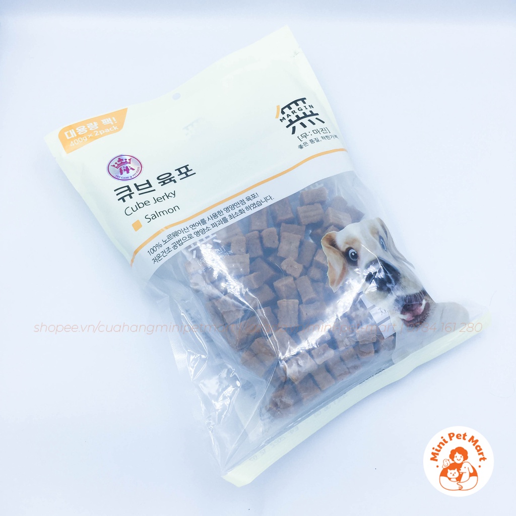 Cá hồi viên cho chó BOWWOW 800g - bánh xương, snack, bánh thưởng, xương gặm cho chó