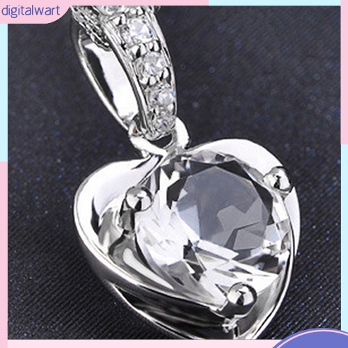 Dây Chuyền Mặt Trái Tim Đính Đá Thời Trang Cho Nữ