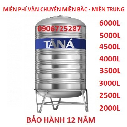 Bồn nước, téc nước đứng inox304 Tân á-bảo hành 15 năm