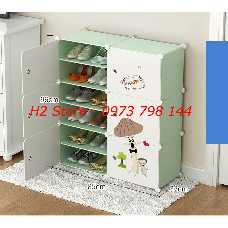[MỚI VỀ] - TỦ NHỰA ĐỂ GIÀY DÉP KIỂU MỚI 12 Ô (chia ô) VÁCH CỐM CỬA TRẮNG NẤM