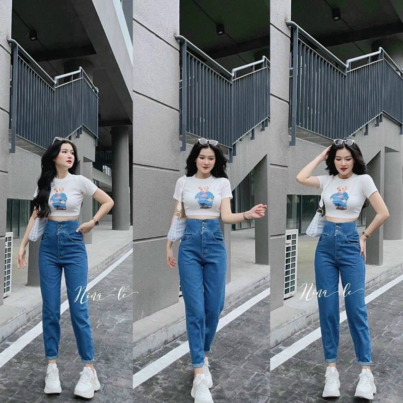 Quần jean lưng cao chuẩn form KC