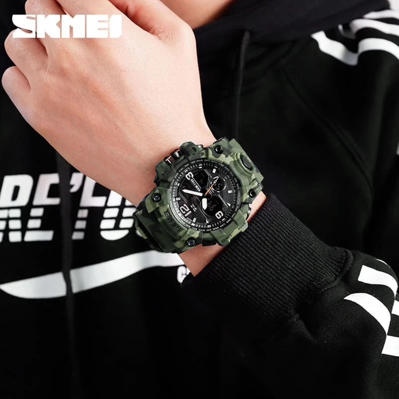 Đồng hồ thể thao nam Skmei quân đội rằn ri camouFlage S1155