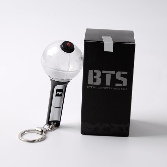 Kpop BTS BT21 JUNG KOOK V Concert Army Bomb Light Stick Glow Keychain