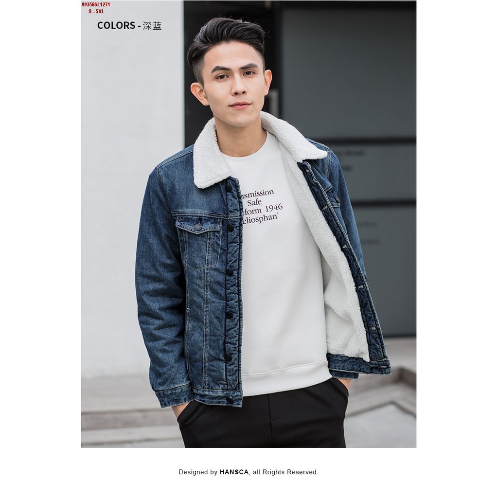 Áo khoác jeans nam lót lông siêu ấm  Size S đến 5XL  Giá #460k