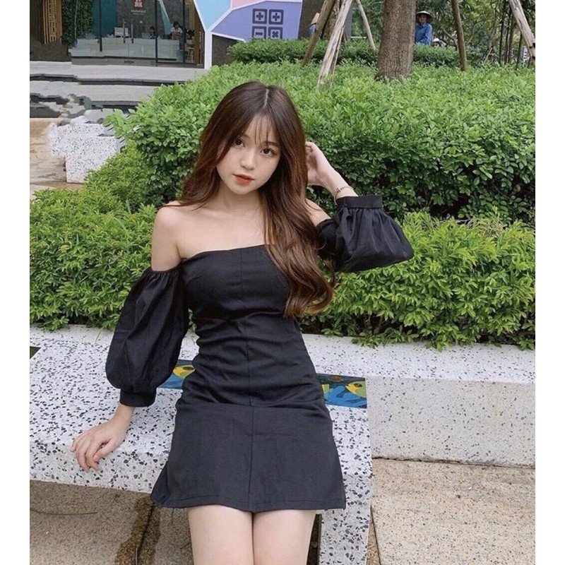 Váy trễ vai tay bồng