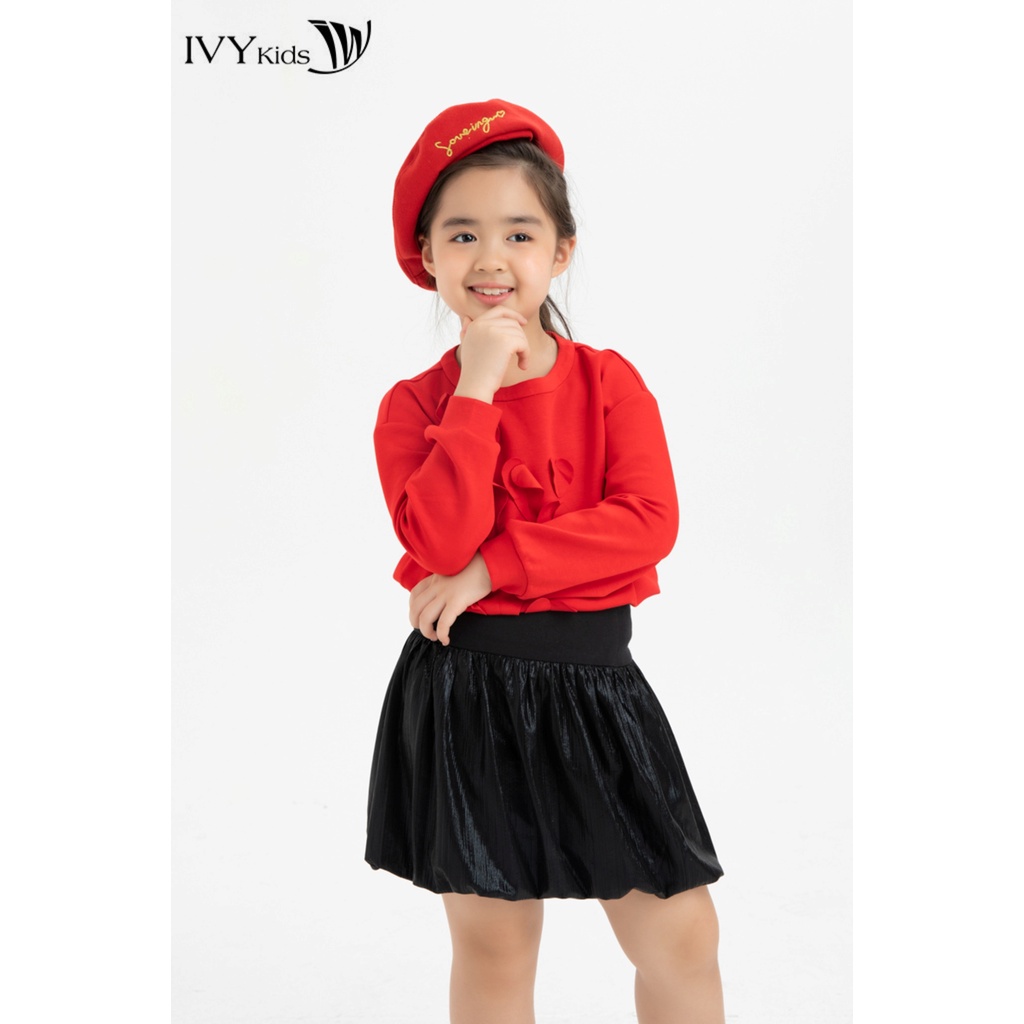 Áo thun đính hoa nổi bé gái IVY moda MS 58G1073