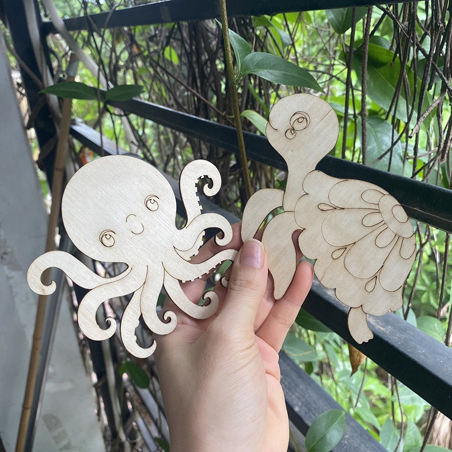 Đồ chơi giáo dục tập tô màu hình gỗ an toàn cho bé gồm 6-12 chi tiết hoạt hình nhiều chủ đề + Bộ màu vẽ 3023