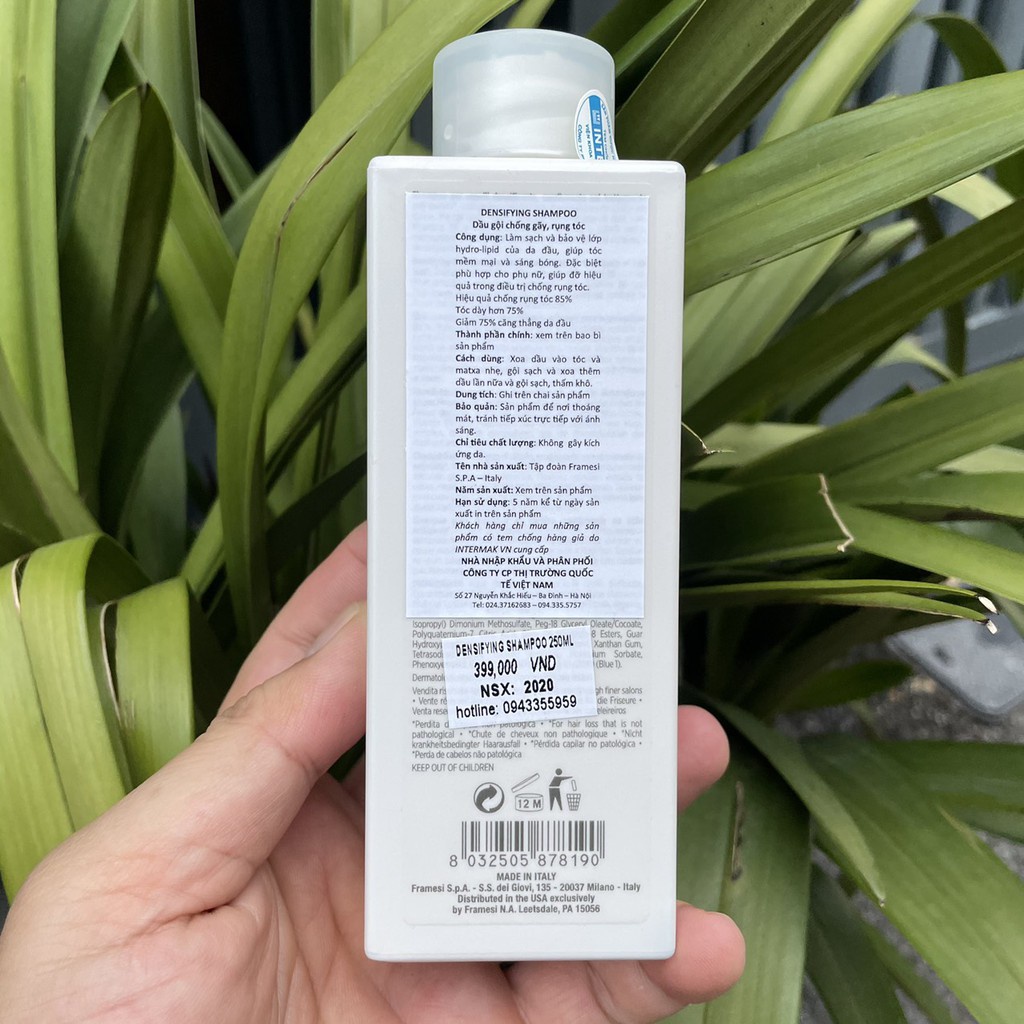[Hàng Italy] Dầu gội ngăn rụng tóc kích thích mọc tóc - chống ngứa giảm gầu da đầu Framesi Densifying Shampoo | BigBuy360 - bigbuy360.vn