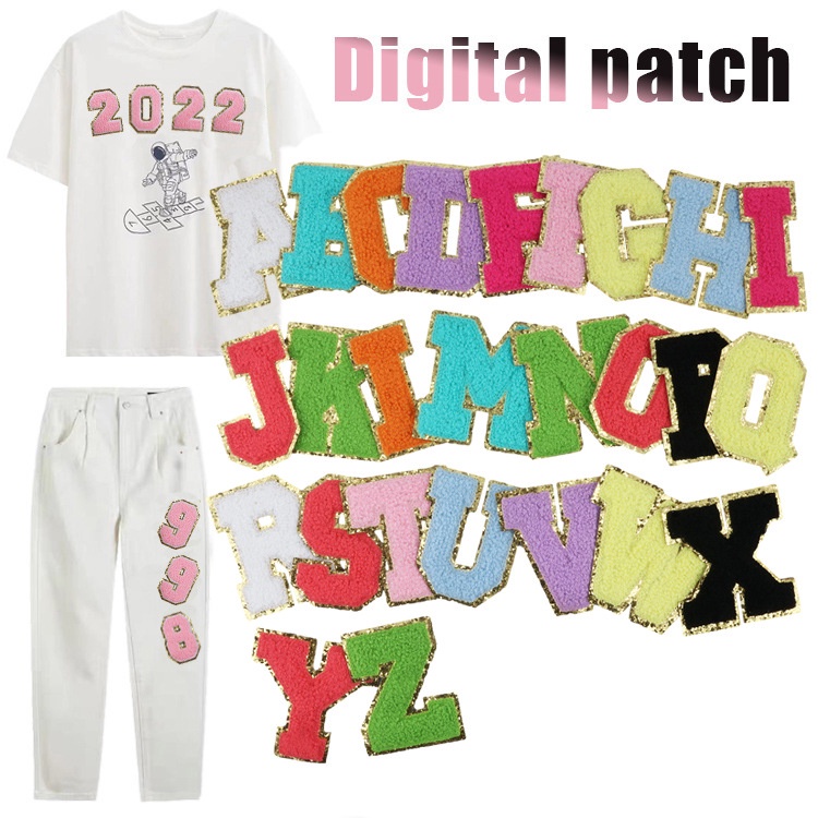 Miếng Dán Thêu Chữ Cái Tiếng Anh Từ A-Z Màu Sắc Dễ Thương