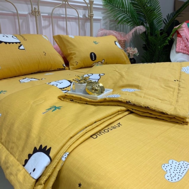 BỘ CHĂN HÈ ( mềm chần) ga gôi cotton % dòng cotton 50s