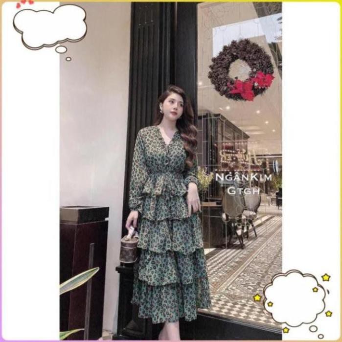 Hàng Thiết Kế Cao Cấp - Váy maxi đầm maxi hoa nhí cổ chữ V sang trọng quý phái | BigBuy360 - bigbuy360.vn