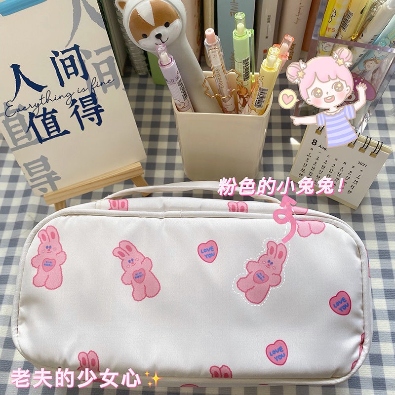 Bóp Viết Cỡ Lớn In Hình Thỏ Bò Sữa Dễ Thương Cho Học Sinh