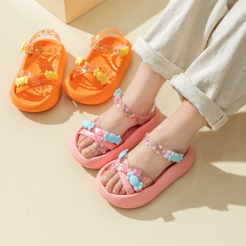 Xăng đan Đi Biển Chống Trượt Màu Kẹo Dễ Thương Cho Bé Gái
