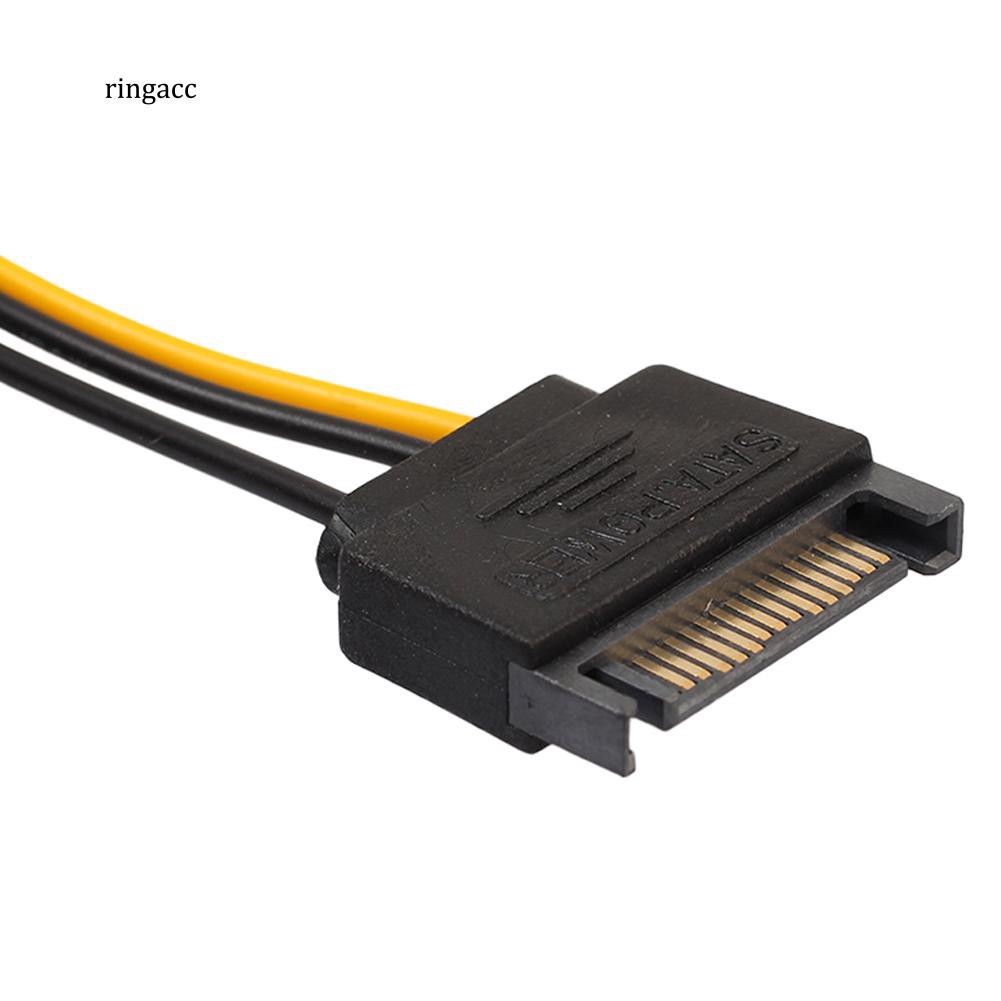 Cáp nối dây nguồn đầu cắm PCI 6 pin sang đầu cắm SATA 15 pin
