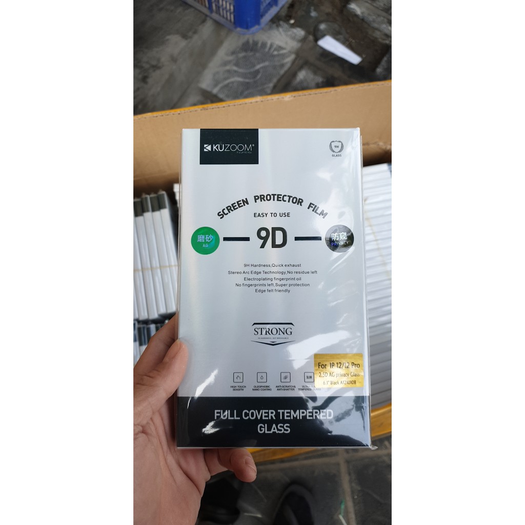 [HÀNG MỚI NHẤT] Kính cường lực 2In1 vừa chống NHÌN TRỘM chống VÂN TAY chính hãng  KUZOOM iPhone 12 / 12 mini / 12 promax