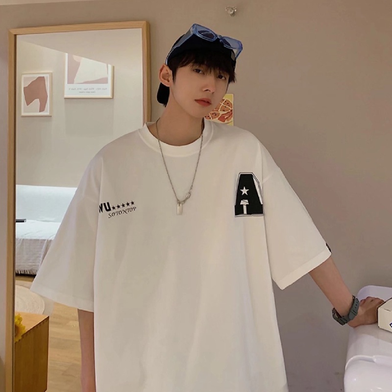 Áo Thun Tay Ngắn Cổ Tròn In Họa Tiết Thương Hiệu Thời Trang Cho Nam size M-5XL