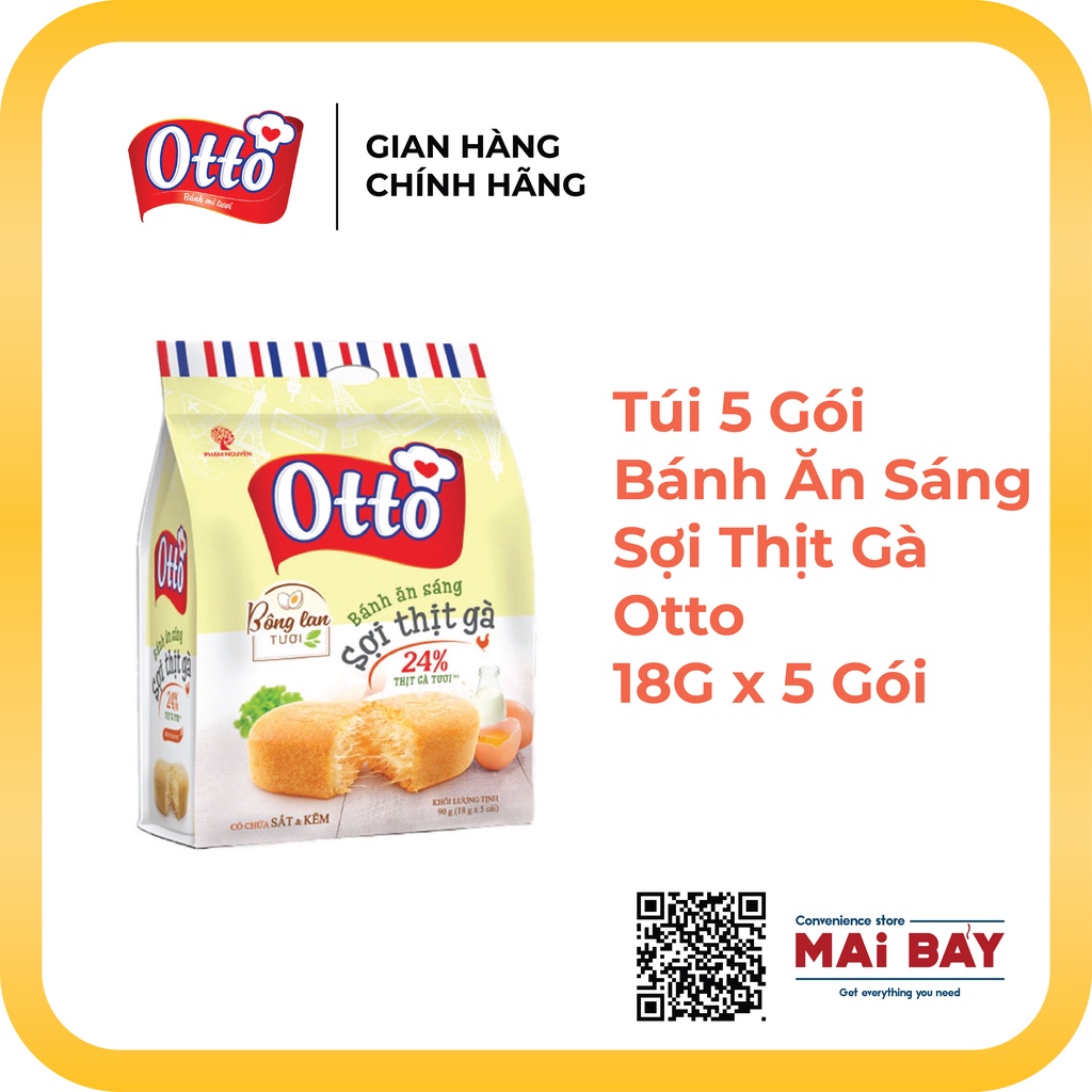 CHÍNH HÃNG Bánh ăn sáng sợi thịt gà - Otto 90g