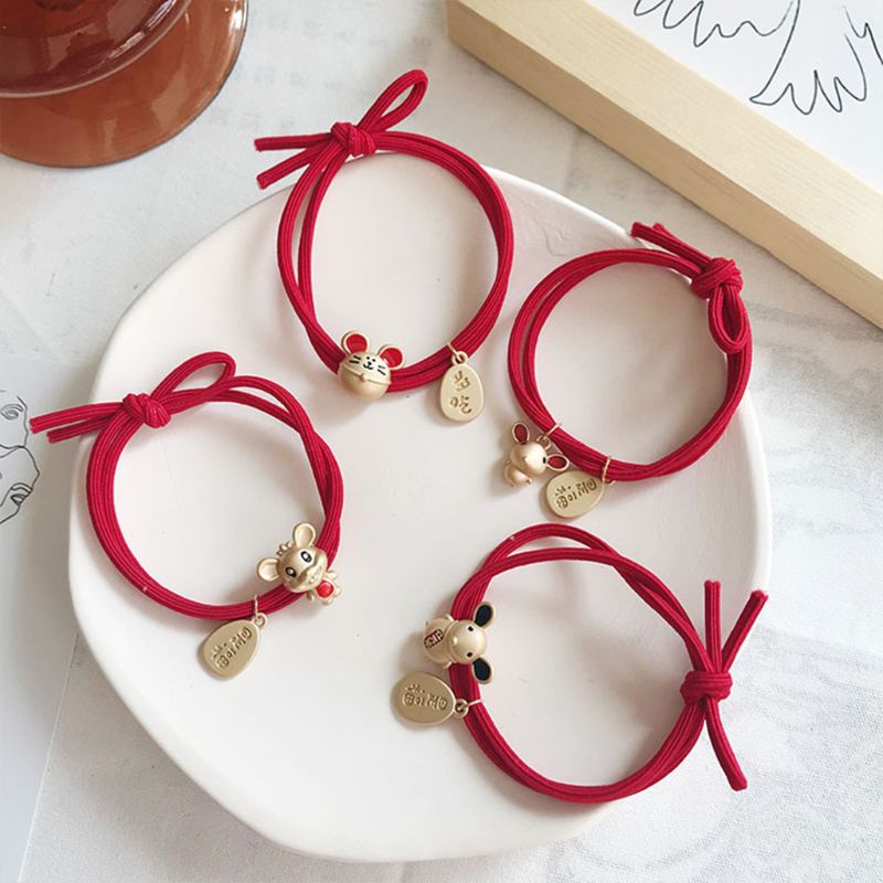 Dây Buộc Tóc Co Giãn Hình Chú Chuột Hoạt Hình Phong Cách Trung Hoa 2020 Cho Nữ
