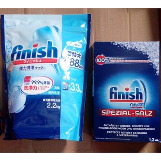 Combo muối rửa bát Finish 1,2kg+ Bột rửa bát finish 2,2kg ( Hàng nhập khẩu )
